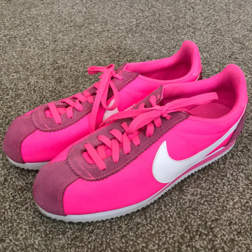 Hot pink nike old school cortez